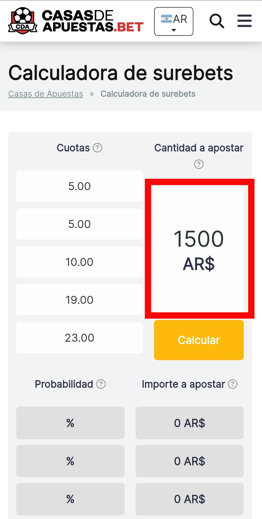 Calculadora de apuestas combinadas