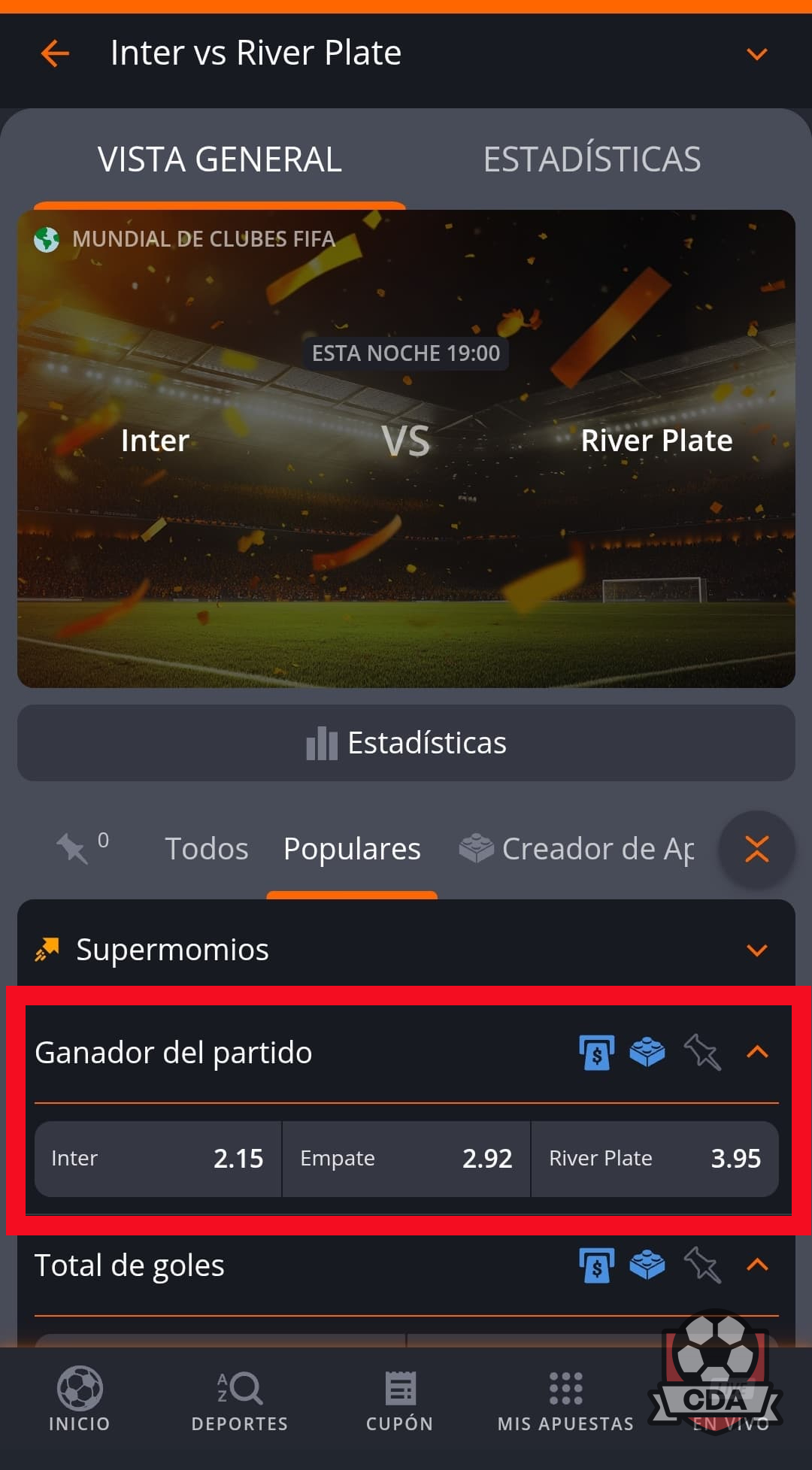 Casa de apuestas Betsson