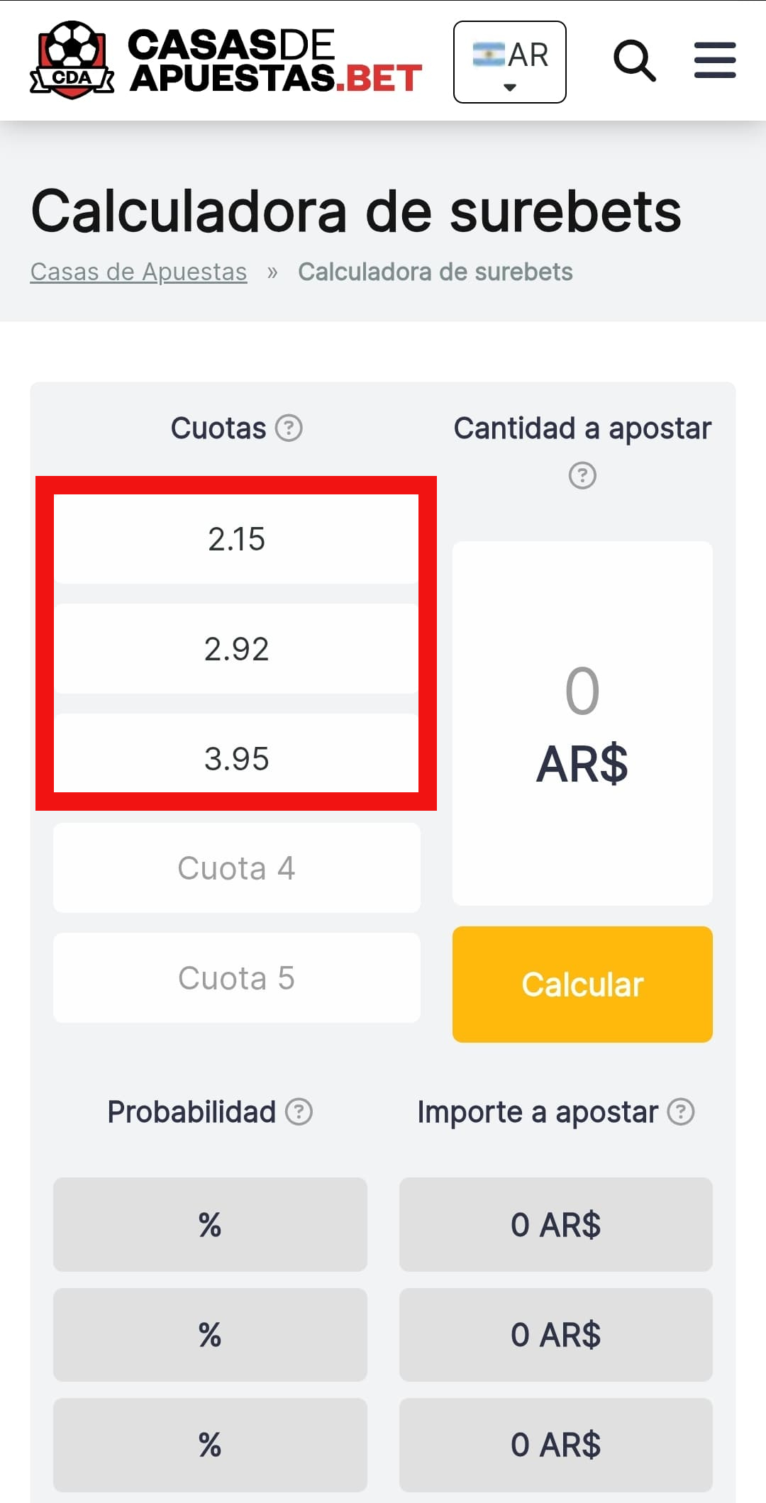 Calculadora de apuestas deportivas
