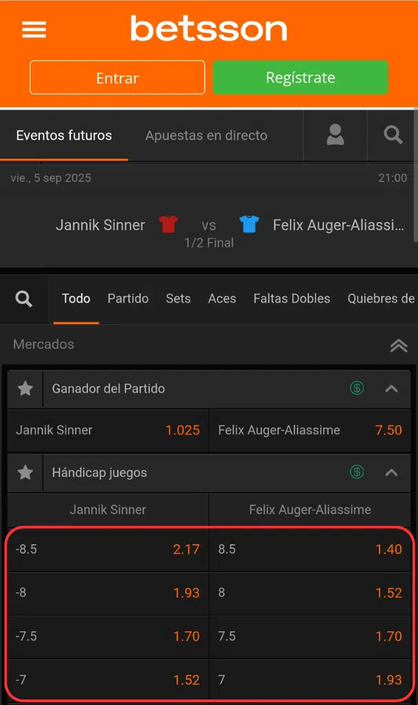 apuestas tenis handicap