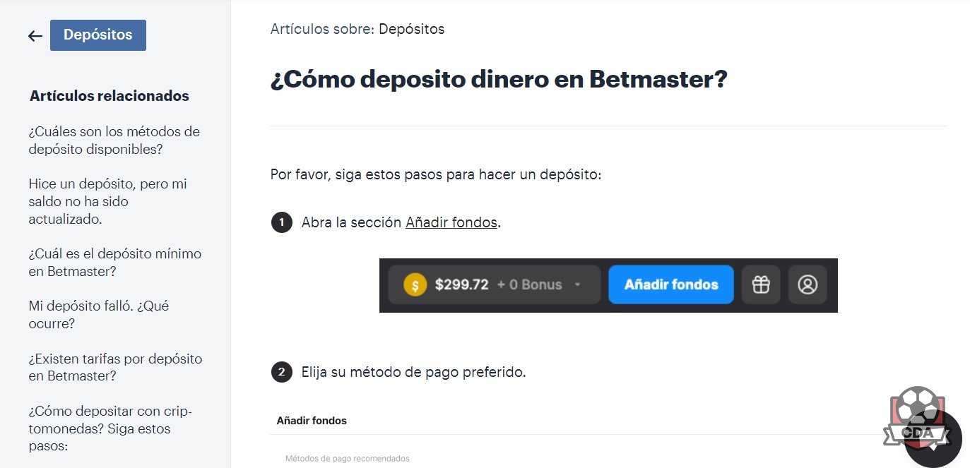 Depósitos y retiros en Betmaster Bolivia