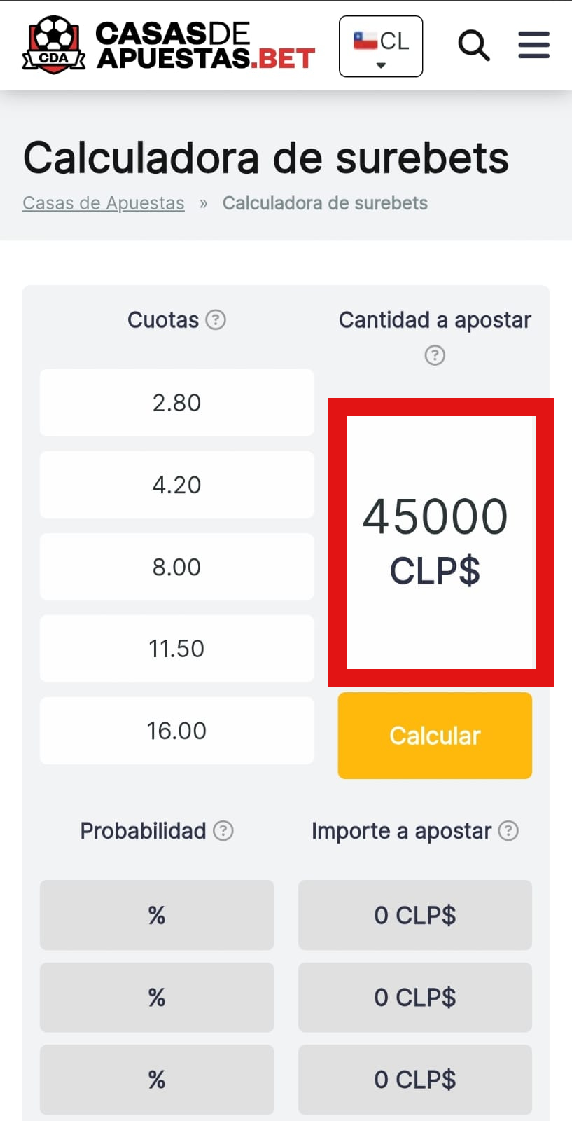 Calculadora de apuestas deportivas