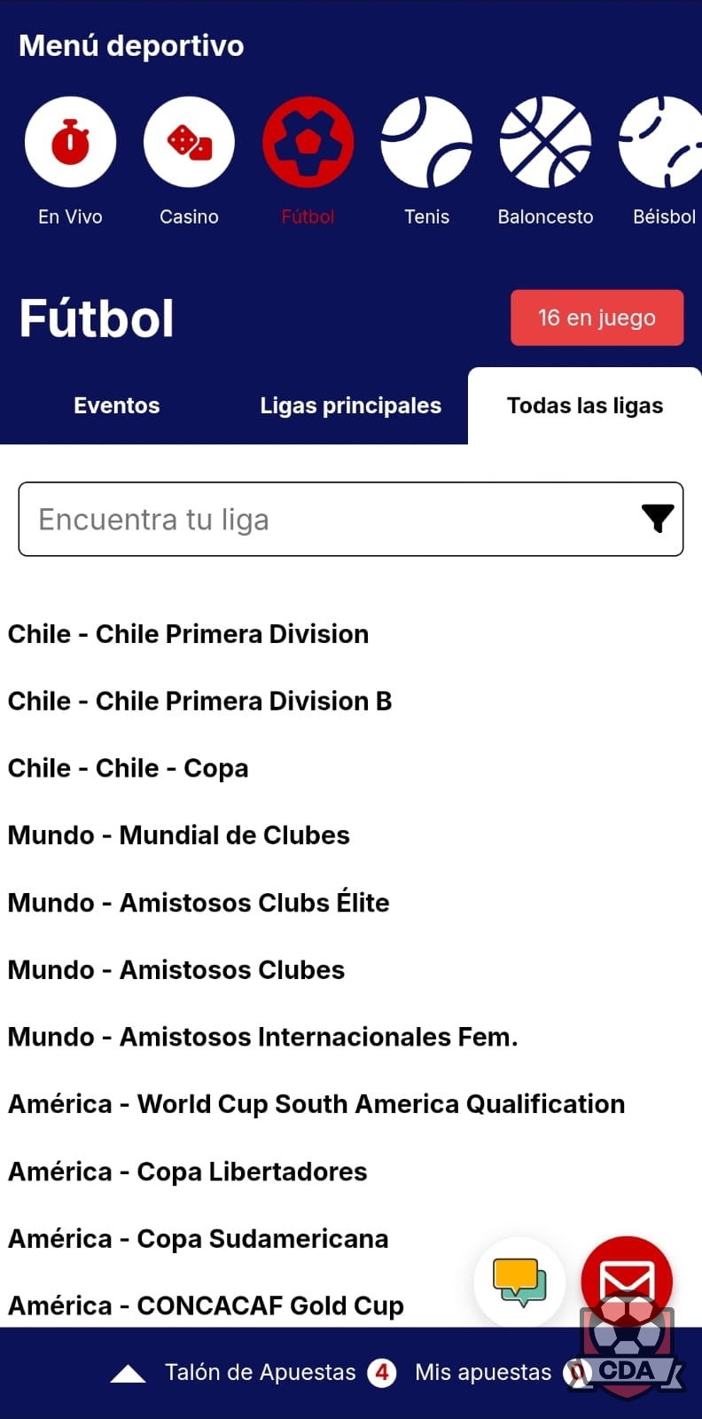 Apuestas del campeonato chileno