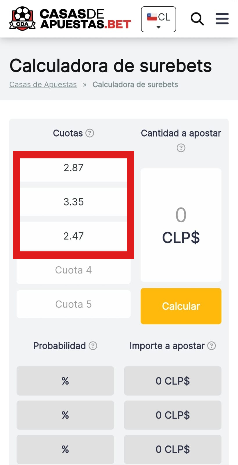 Calculadora de apuestas deportivas