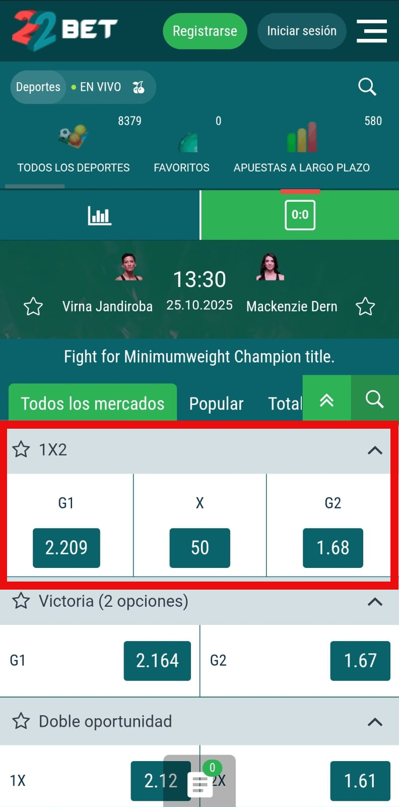 Casas online con apuestas de la UFC