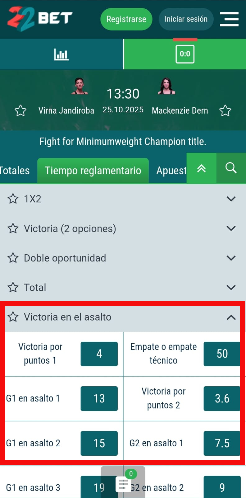 Casas de apuestas online de la UFC