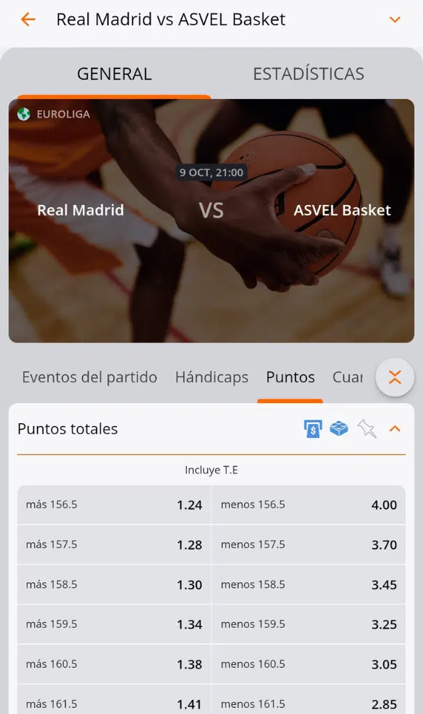 apuestas baloncesto totales over/under