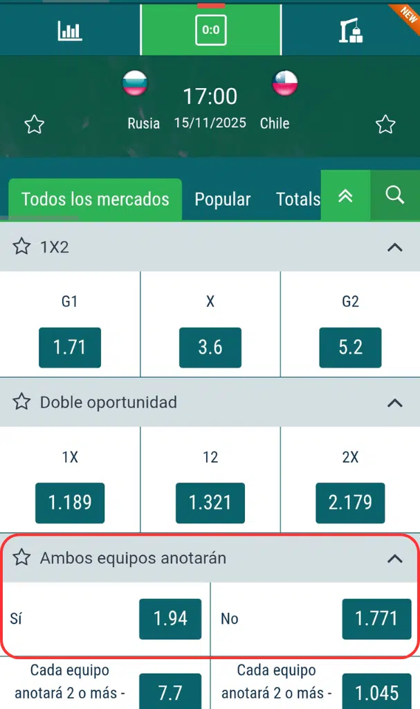 apuestas ambos marcan fútbol