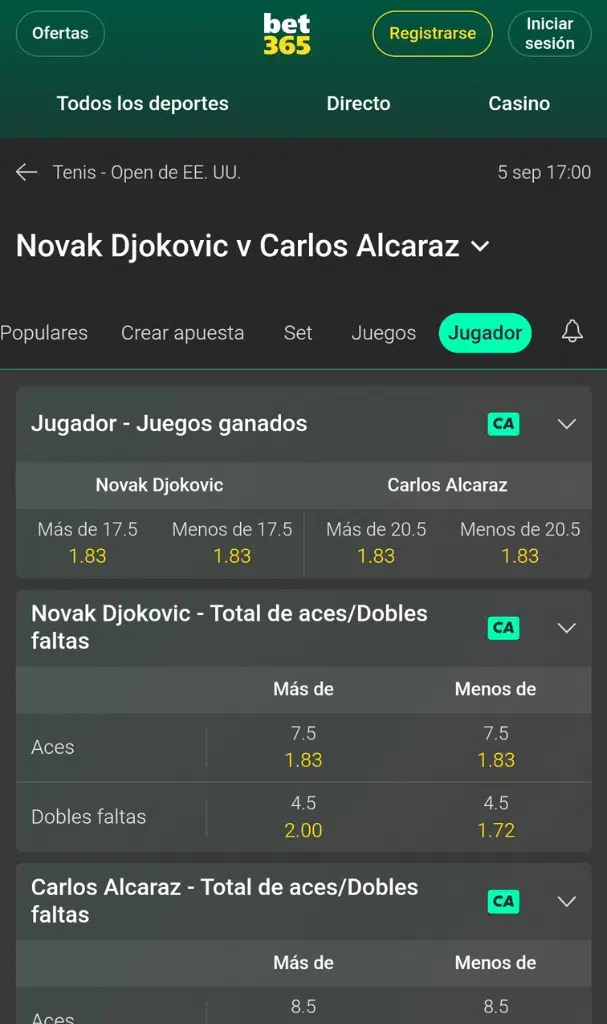 apuestas jugador tenis