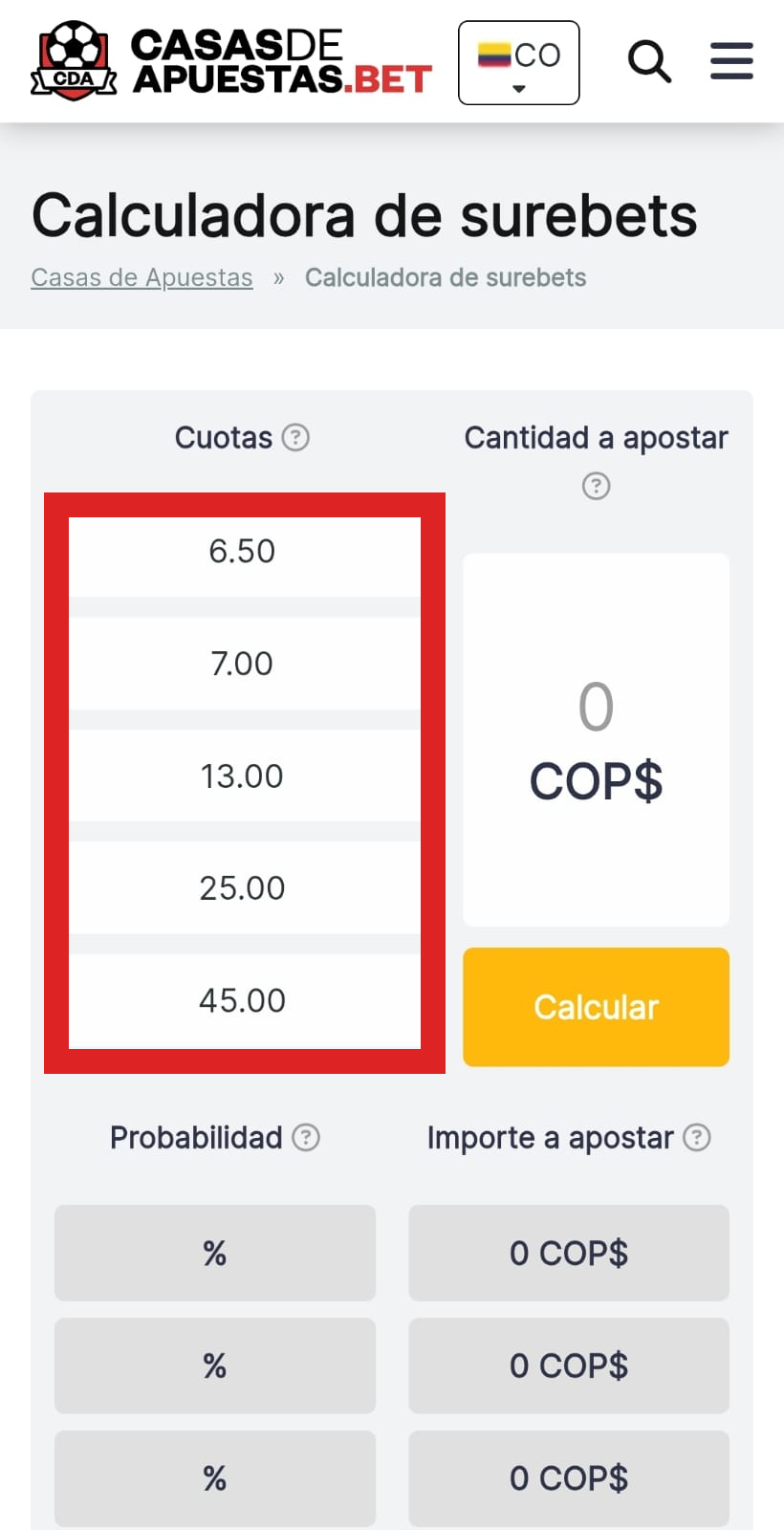 Calculadora de parleys