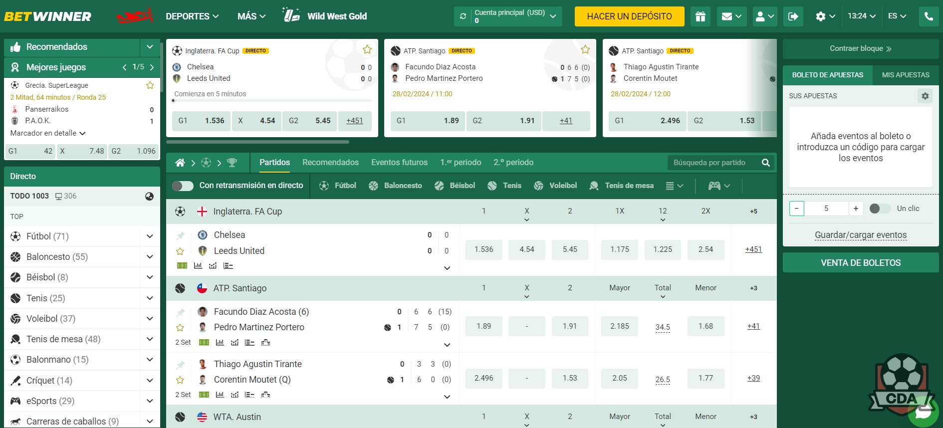 Betwinner República Dominicana: apuestas en vivo