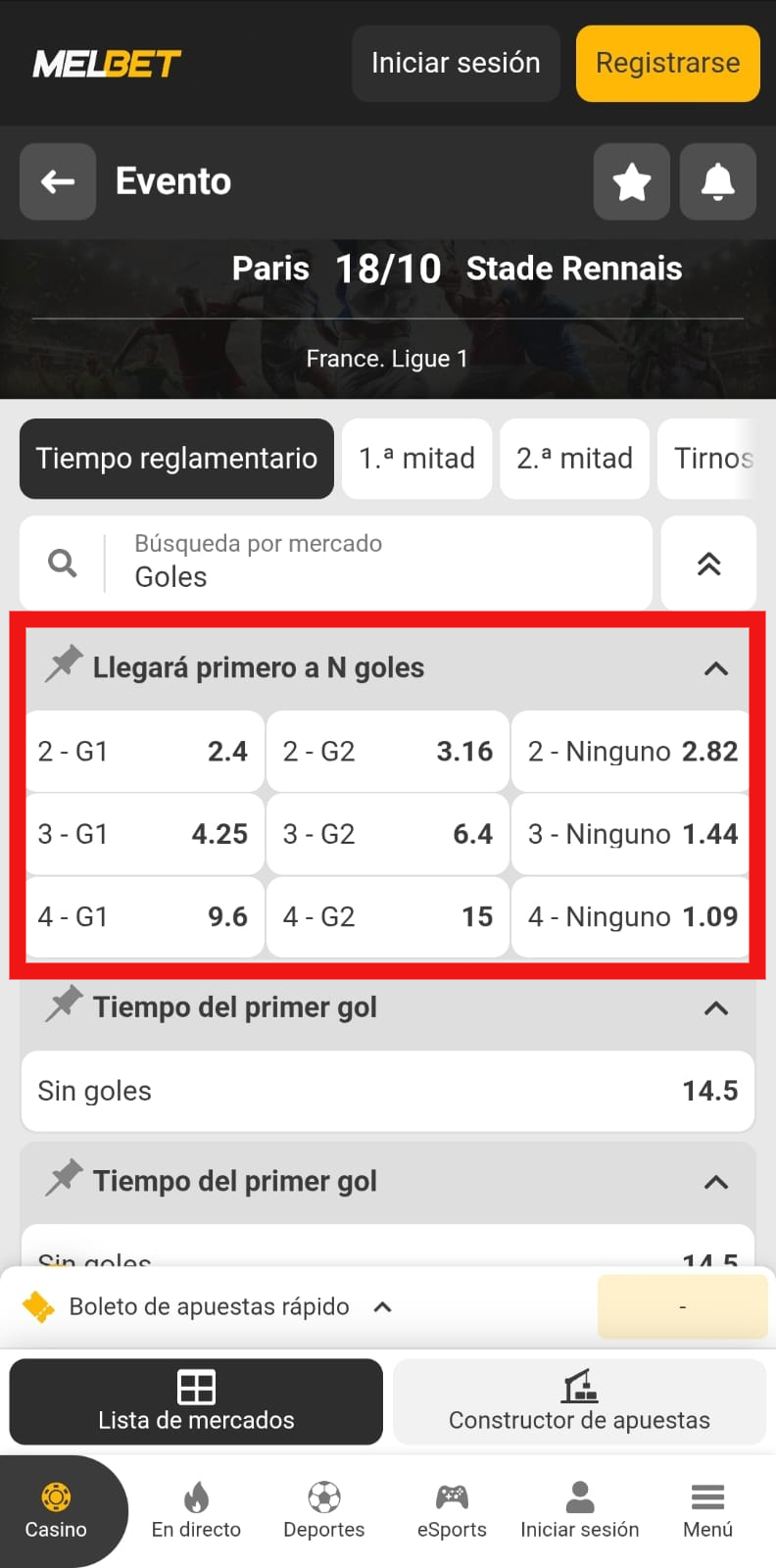 Mercados de apuestas para los partidos de futbol