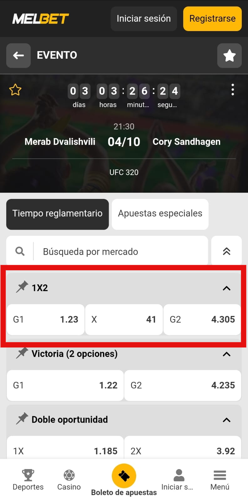 Casas de apuestas online para la UFC
