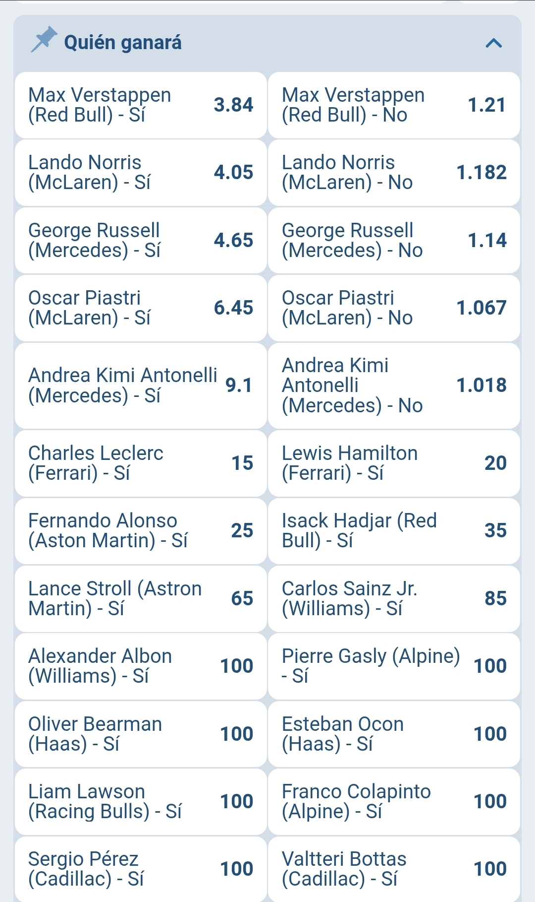 Casas F1 ganador Ecuador