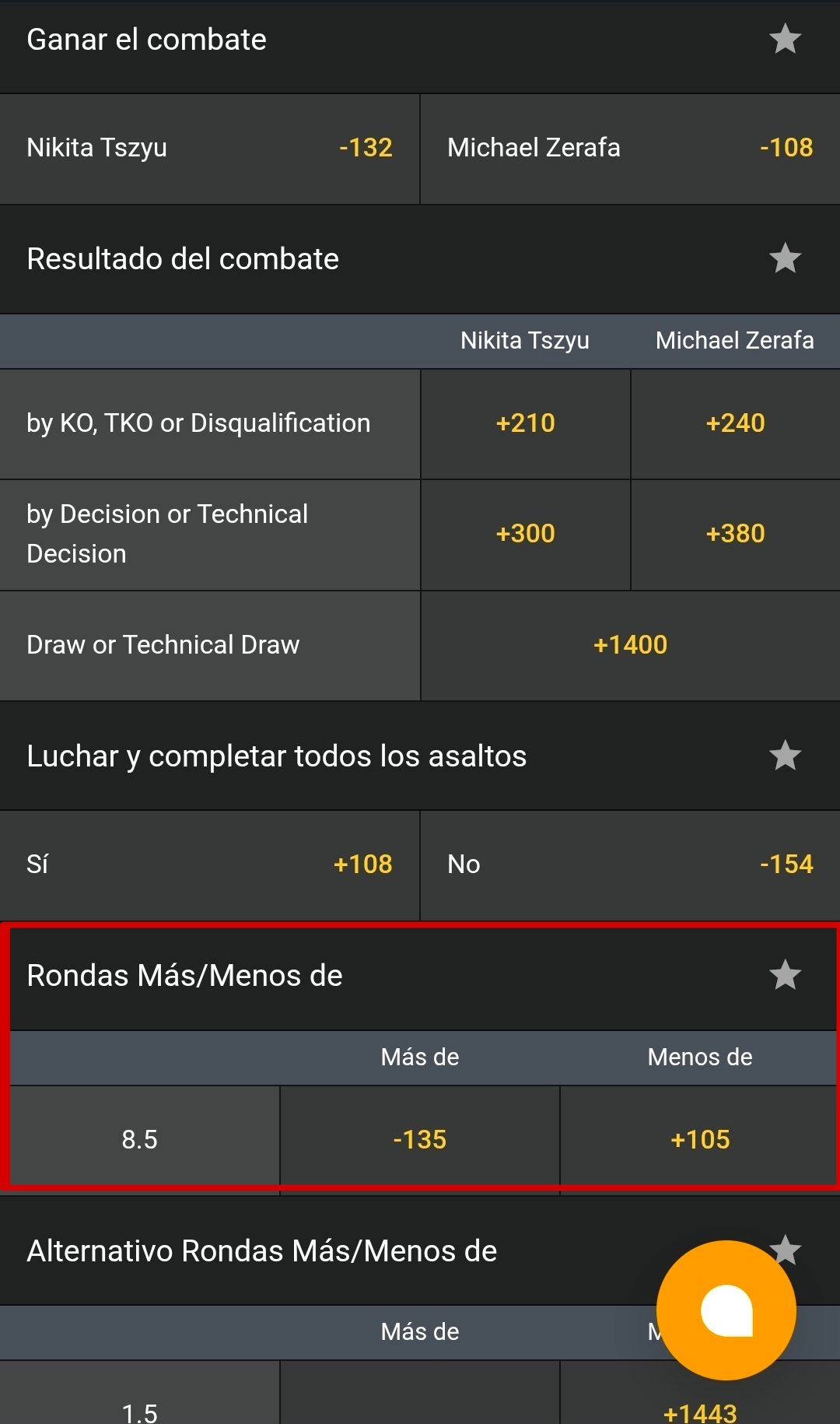 Casas Boxeo total de rounds Ecuador