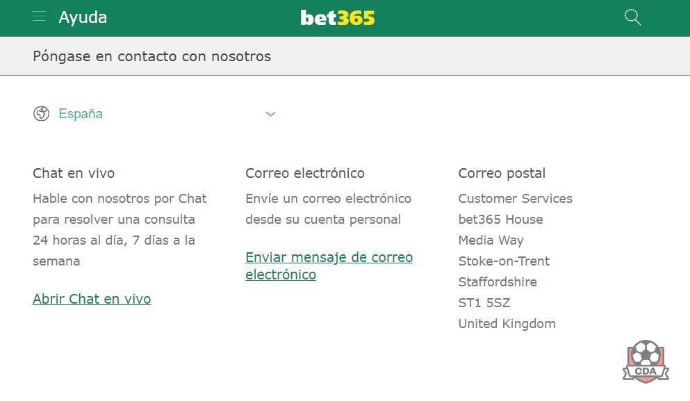 Atención al cliente de Bet365 España