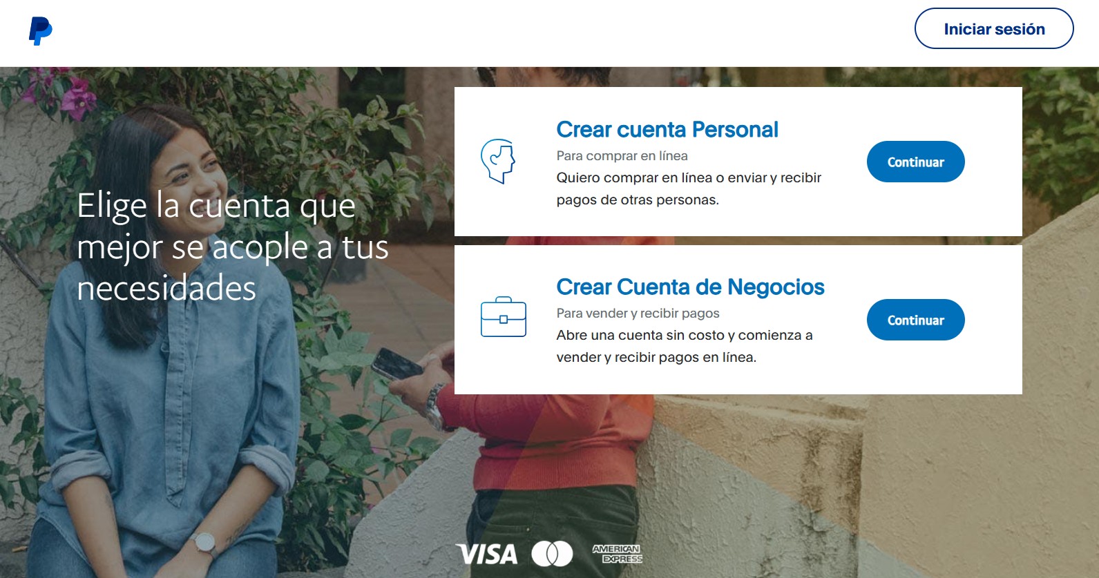Cómo registrarse en Paypal