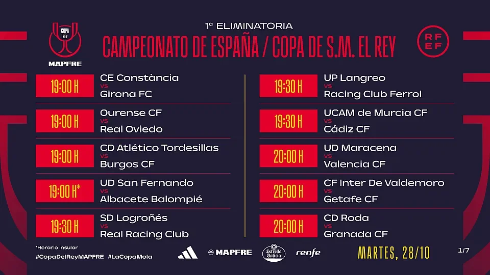 jornada copa del rey 28 octubre