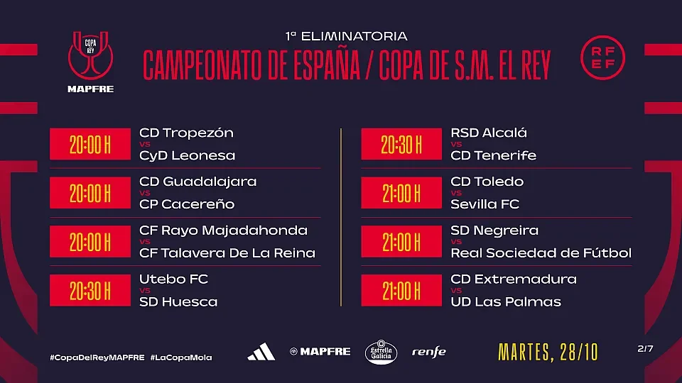 jornada copa del rey 28 octubre