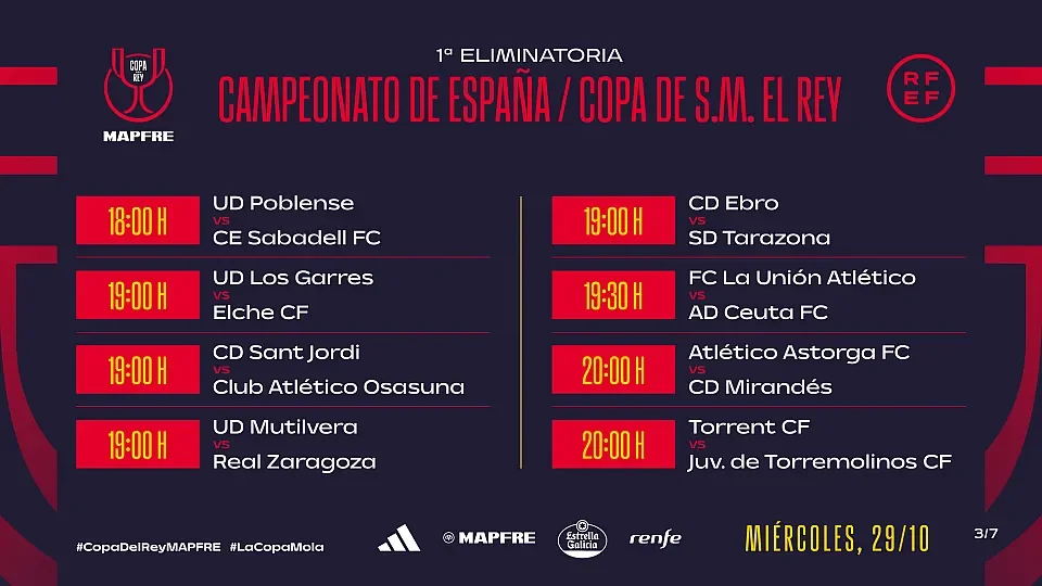 jornada copa del rey 29 octubre