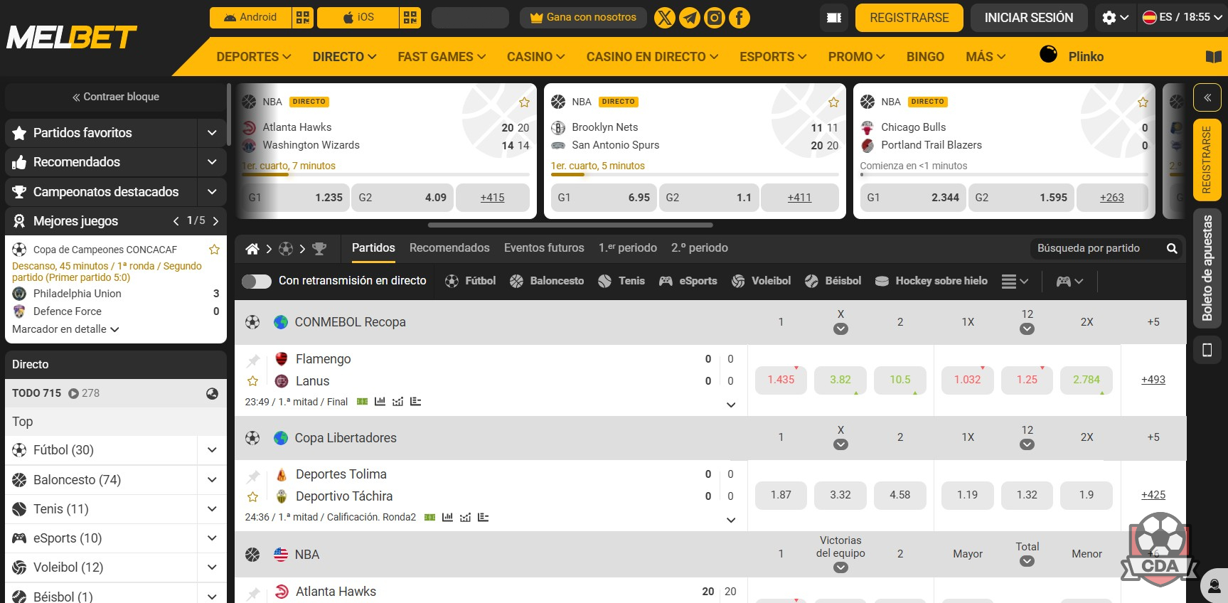 Apuestas en vivo en Melbet Panamá