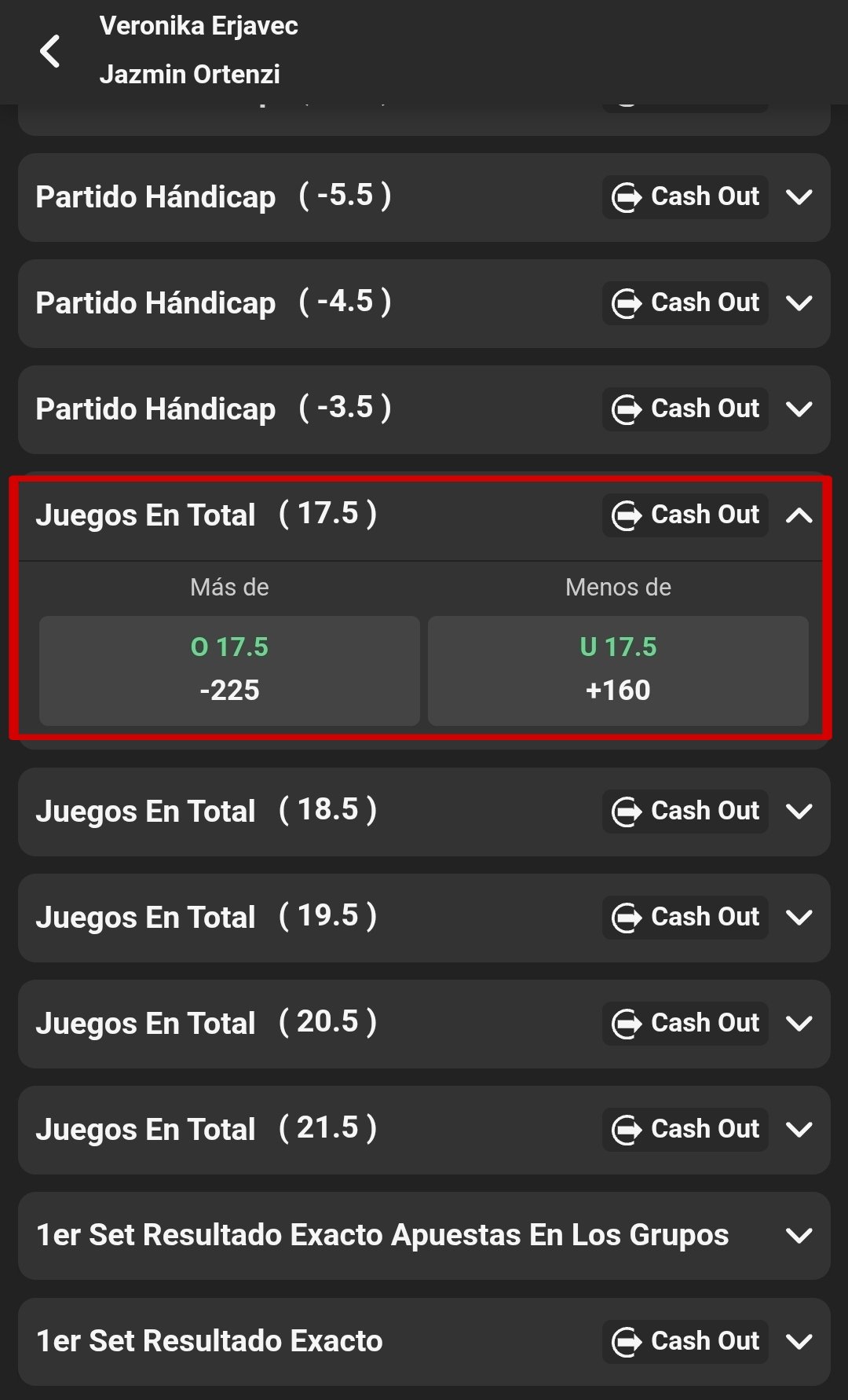 Apuestas over/under tenis Perú