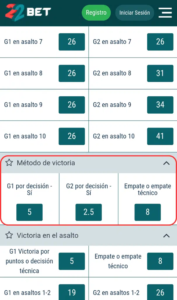 apuesta método victoria boxeo