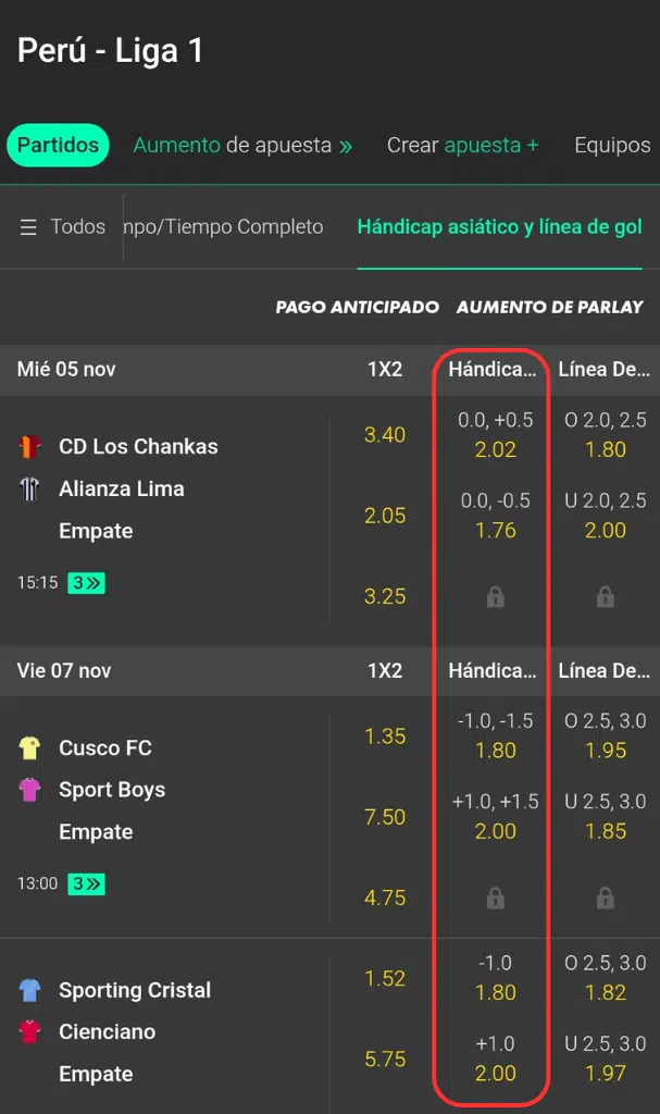 apuestas hándicap fútbol