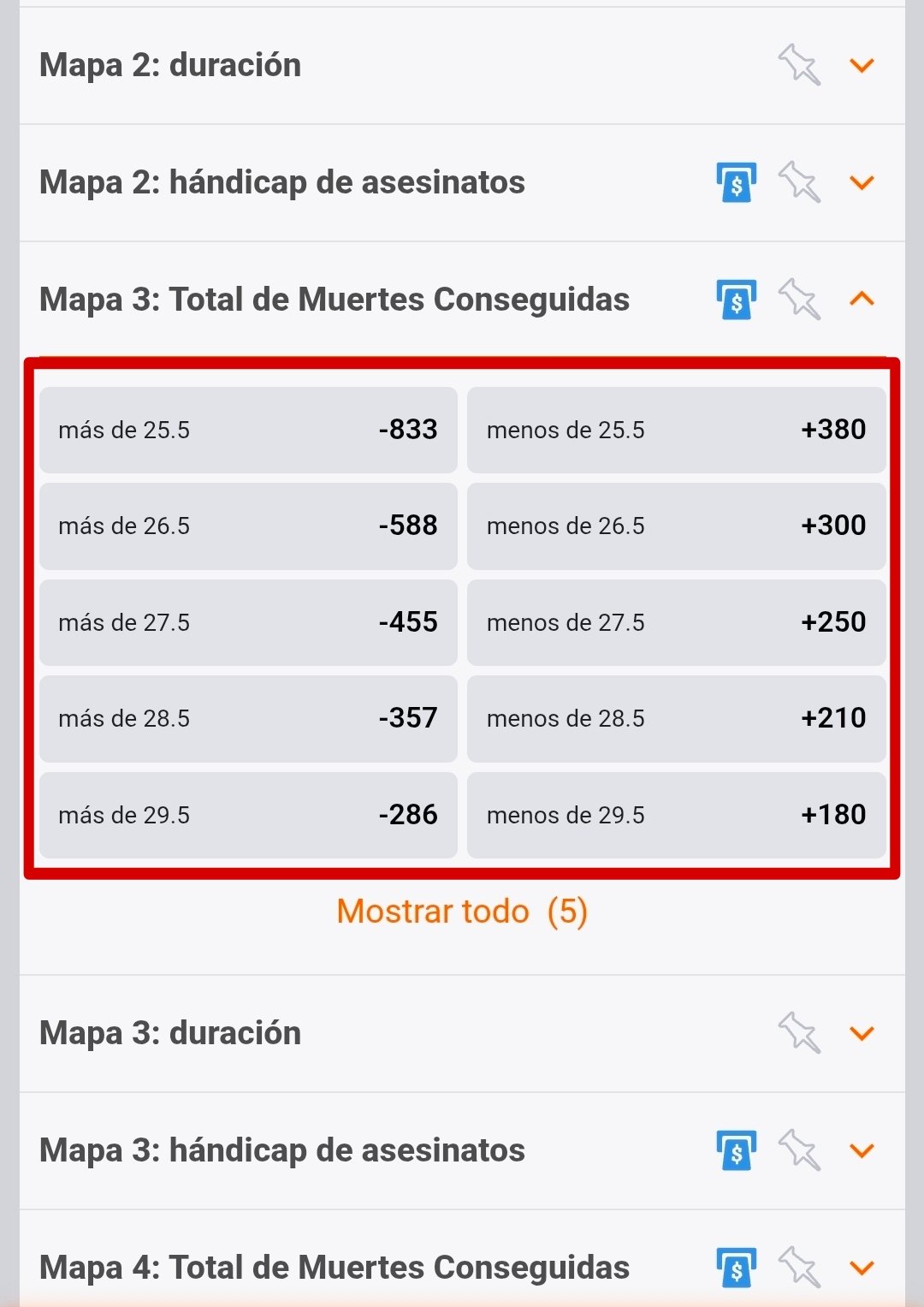 Apuestas total de muertes esports Perú