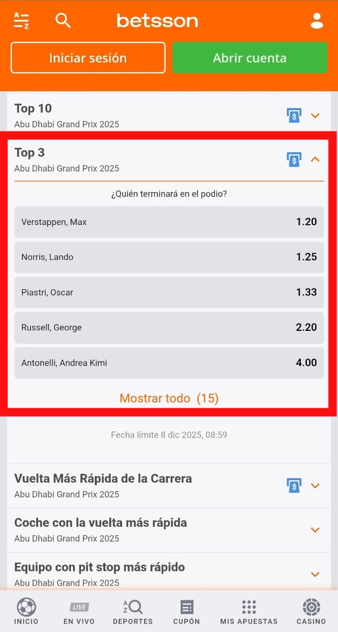 Cómo apostar en la fórmula 1