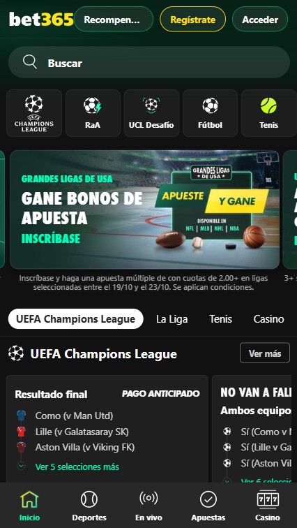 Bet365 El Salvador: aplicación móvil