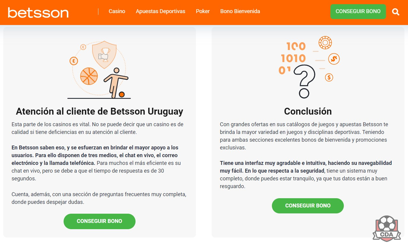 Betsson Uruguay: atención al cliente