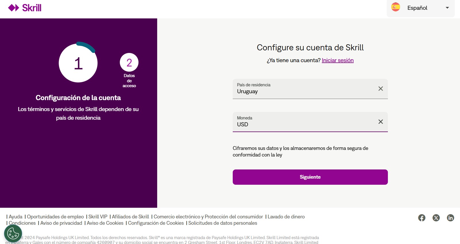 Cómo registrarse en Skrill Uruguay