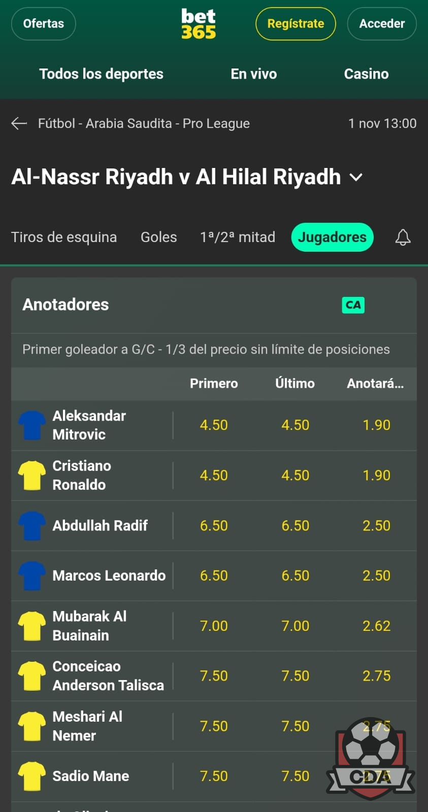 Apuestas en vivo de Bet365 México