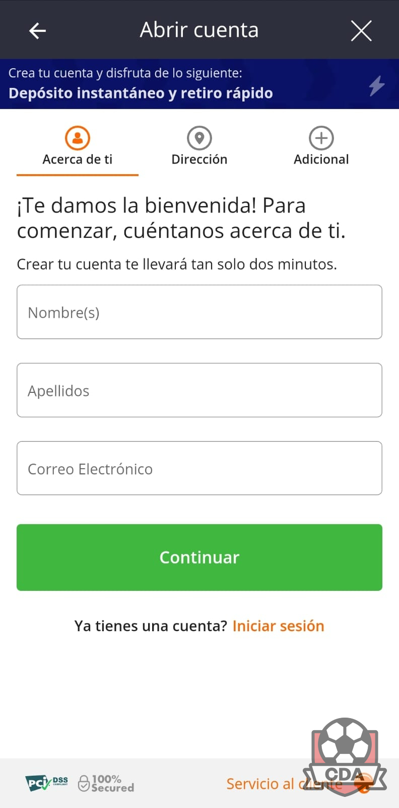 Betsson México: datos para registro