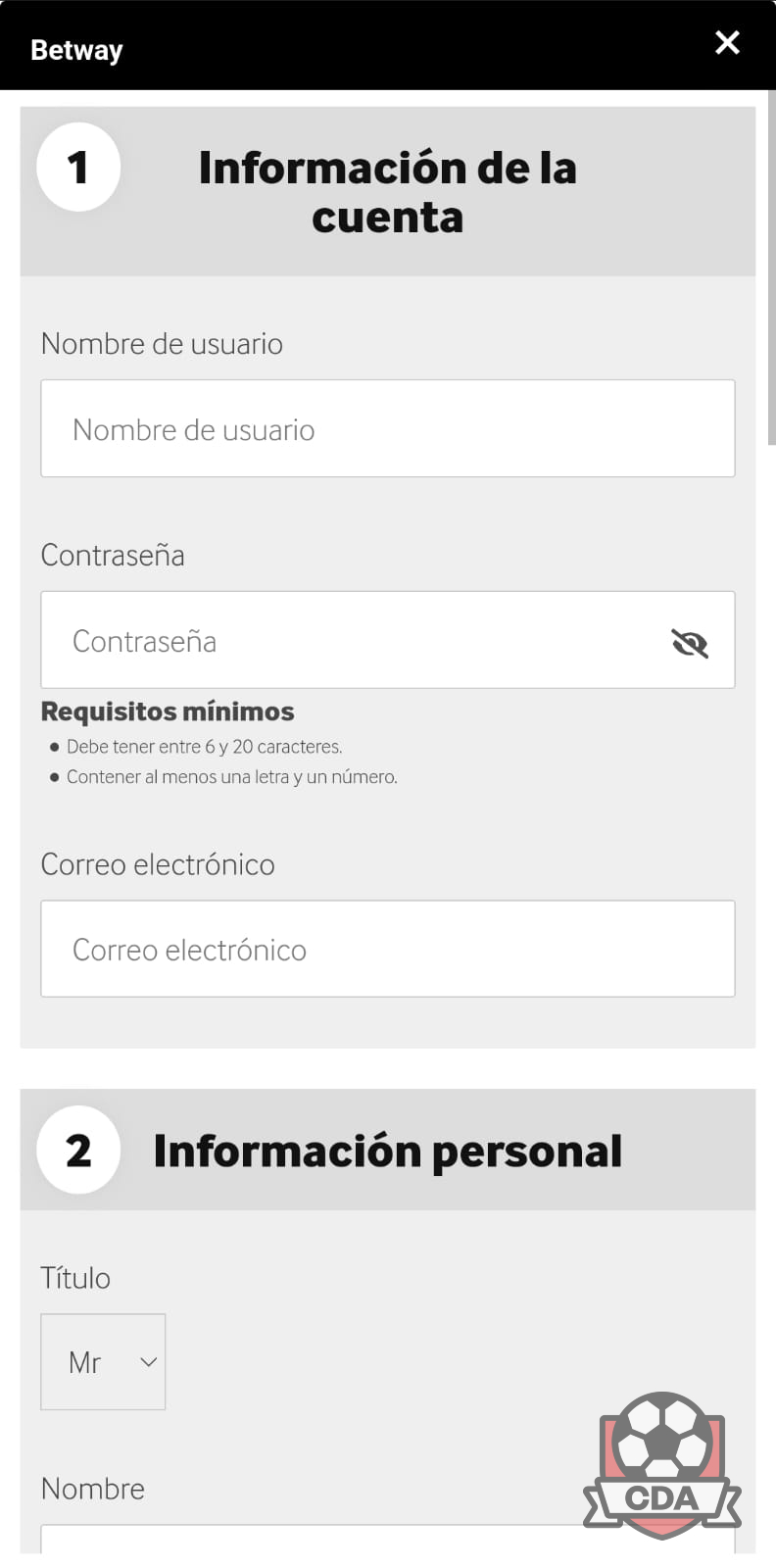 Cómo registrase en Betway México