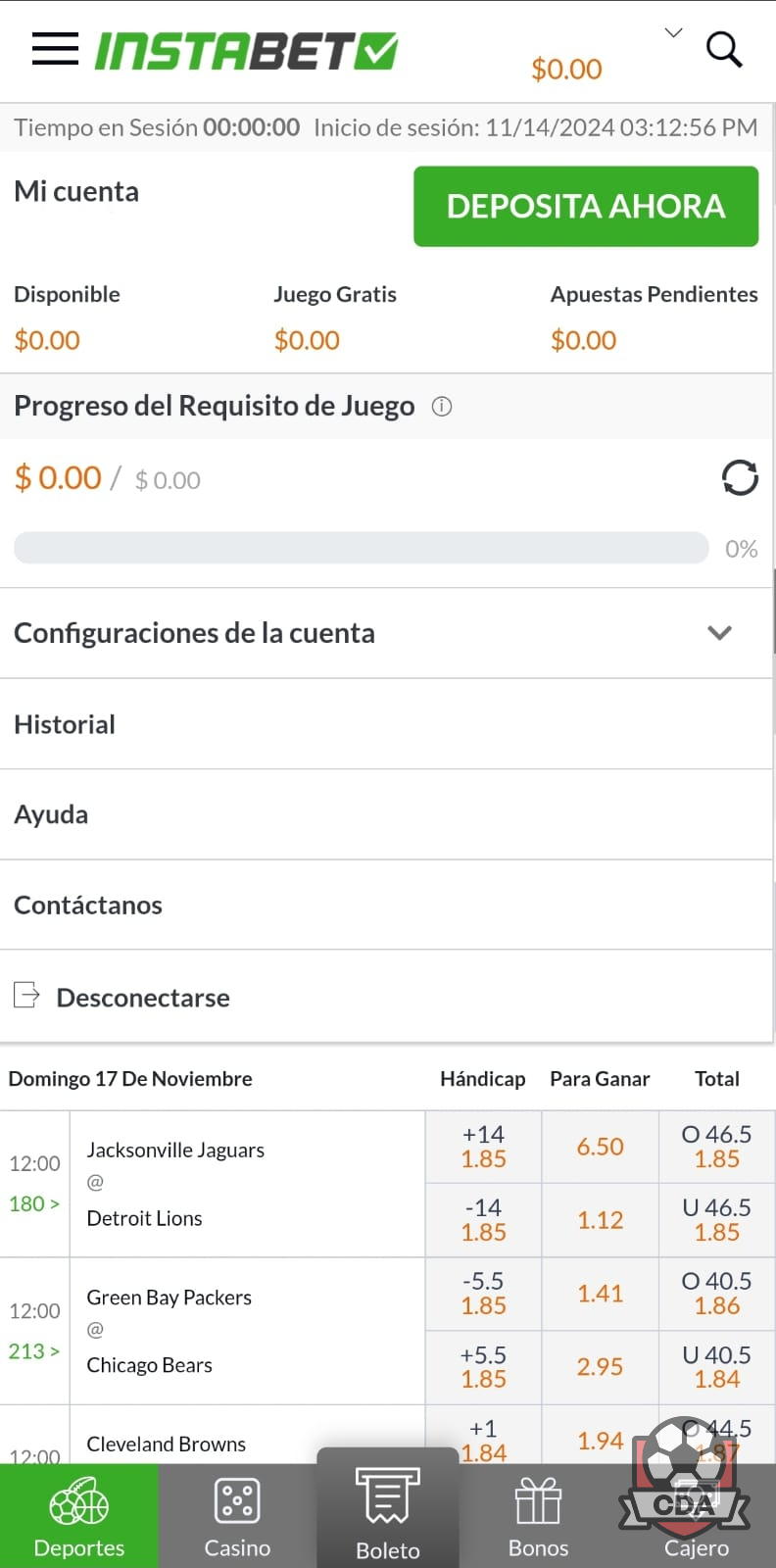 Cómo depositar en Instabet México