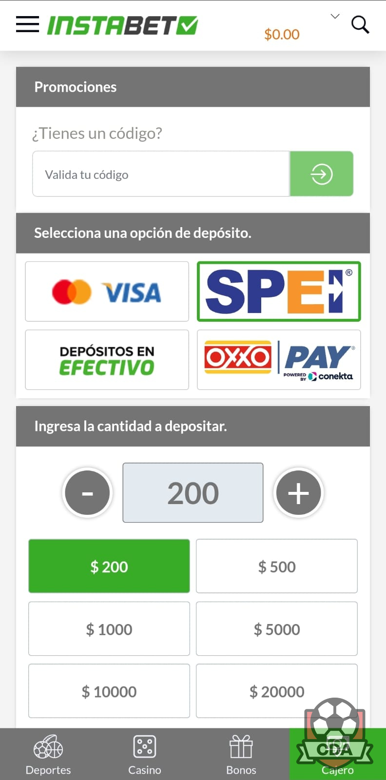 Pagos SPEI en Instabet México