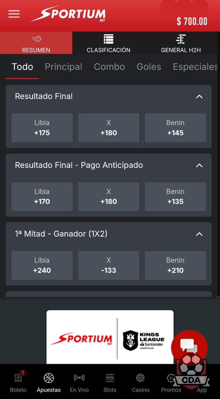 Sportiumbet México: apuestas en directo