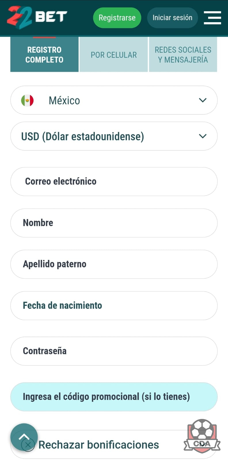 Código promocional 22Bet México