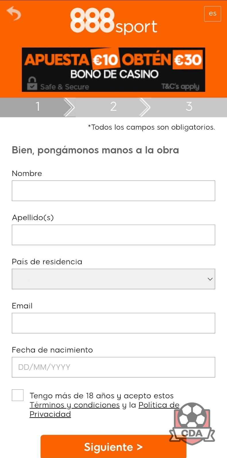 Código bonus 888Sport México