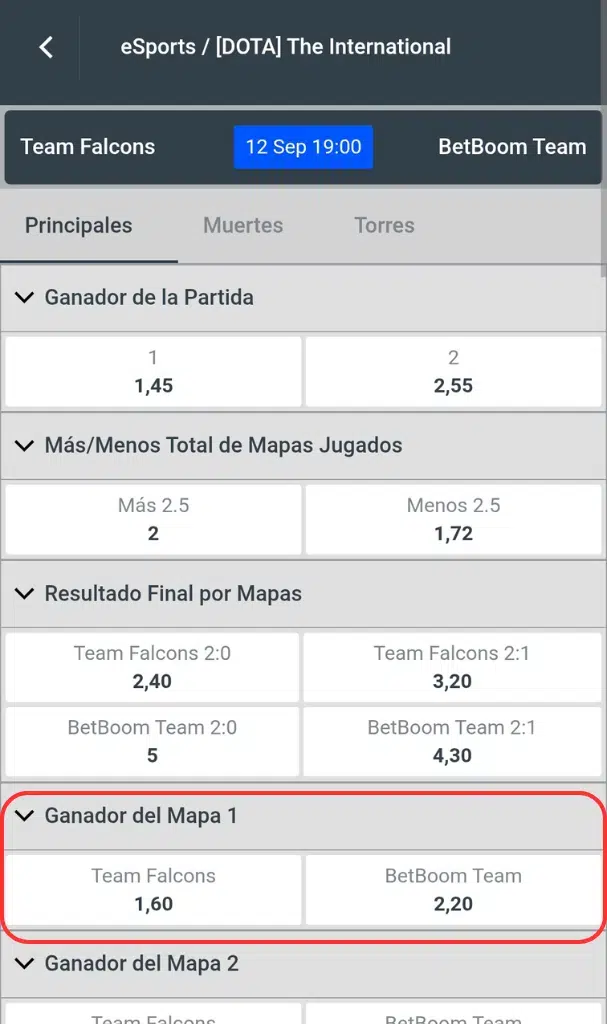 apuestas esports mapa juego