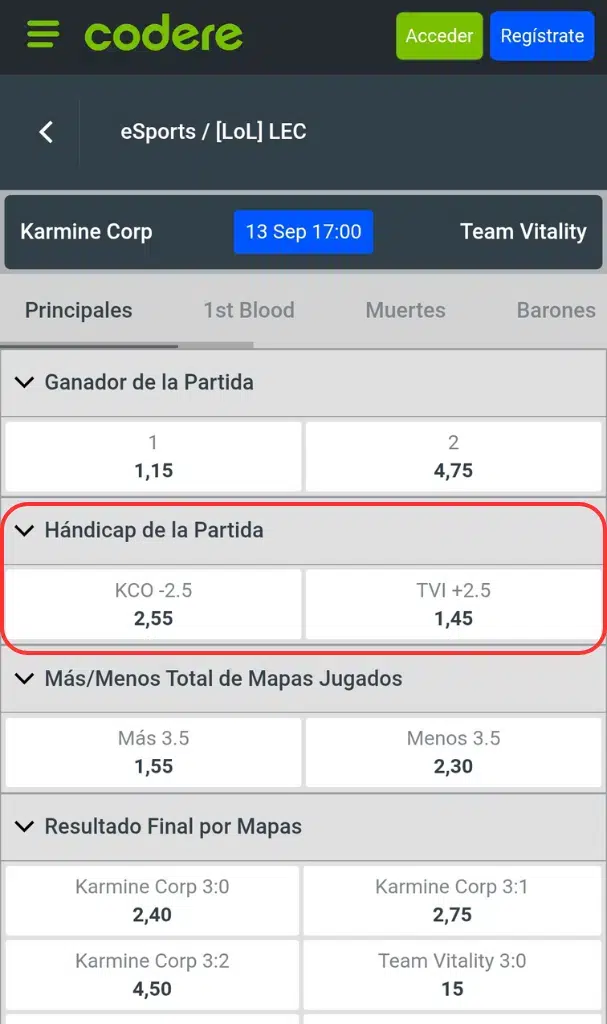 apuestas esports handicap