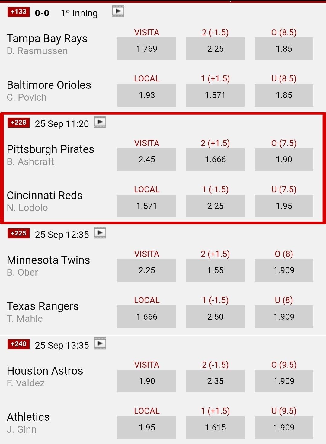 apuestas deportivas beisbol Mexico moneyline