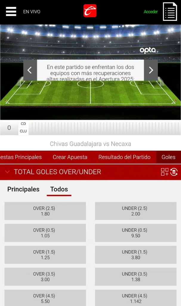 apuestas fútbol over-under goles