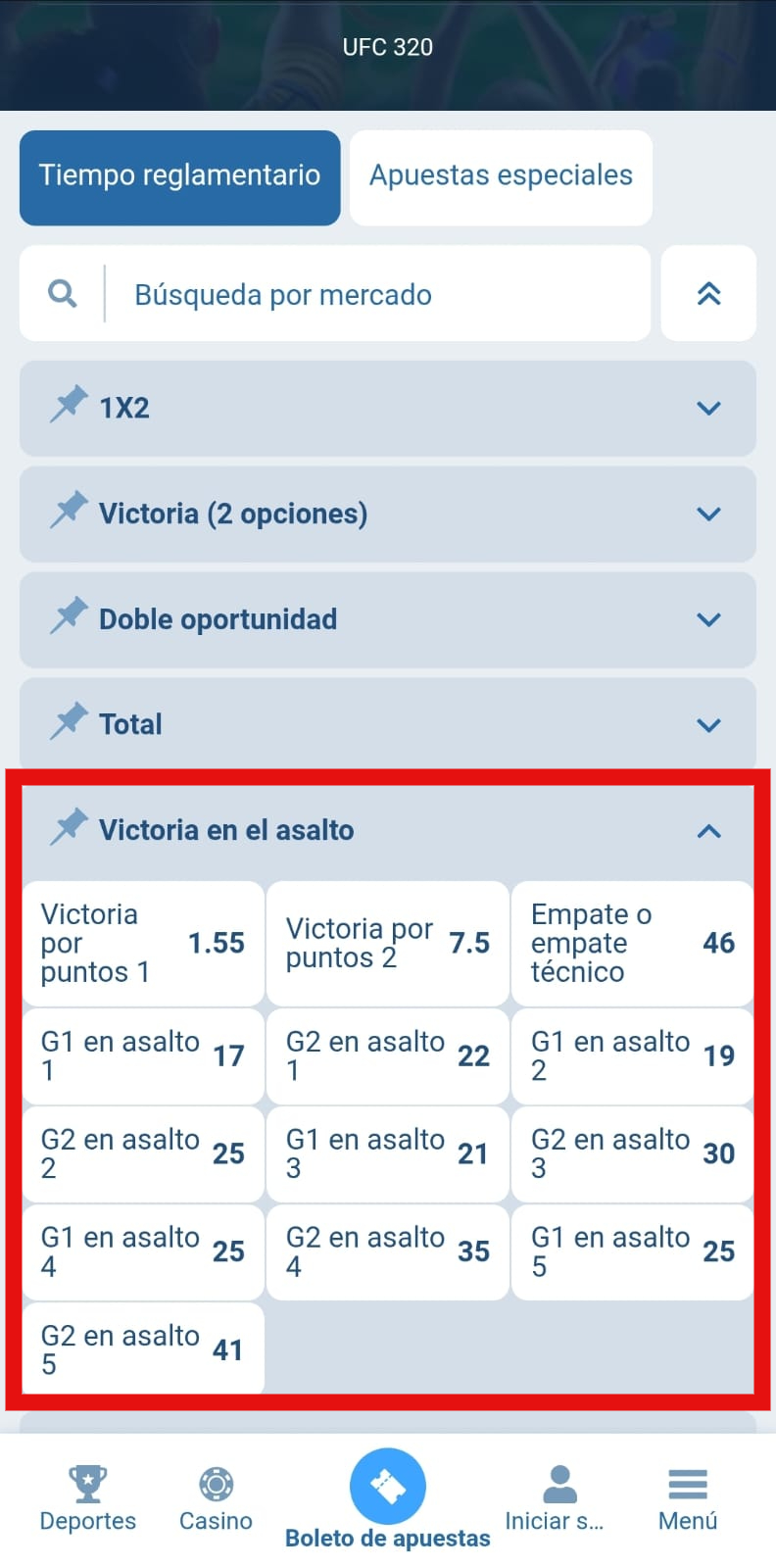 Casas online para apostar en la UFC