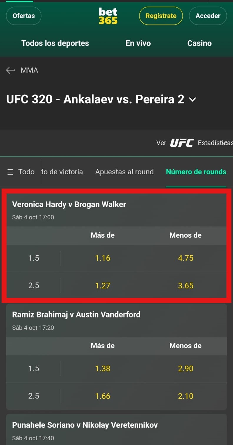 Pronósticos deportivos para la UFC