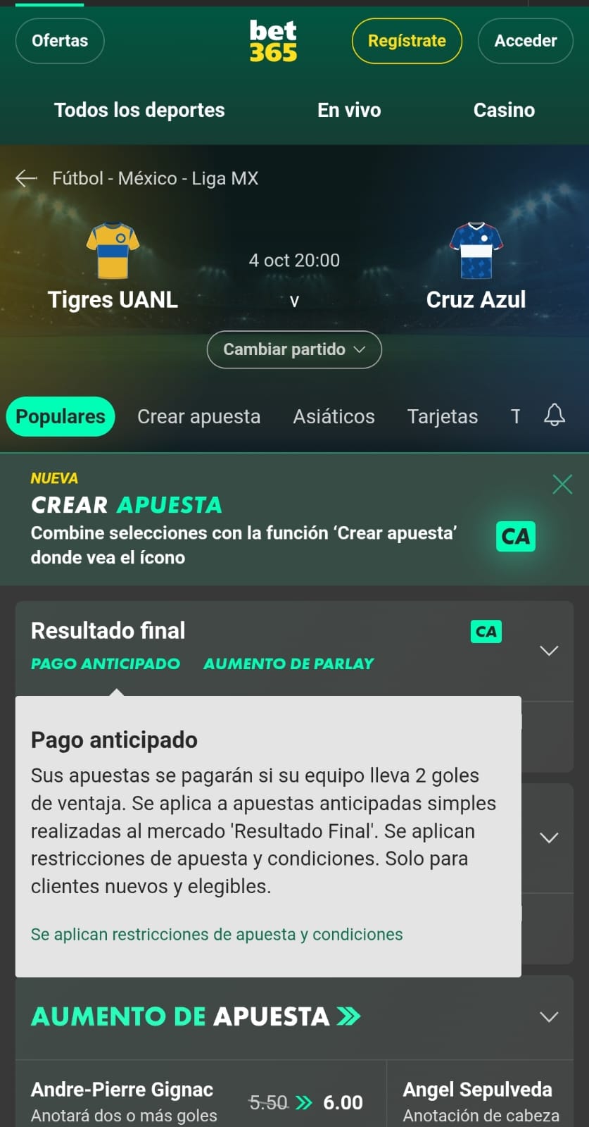 apuestas deportivas pago anticipado cashout